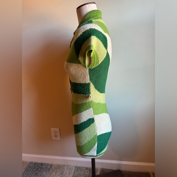 Blanc by EDGE Multi-green Sweater Button Up Bodysuit - Picture 2 of 4
